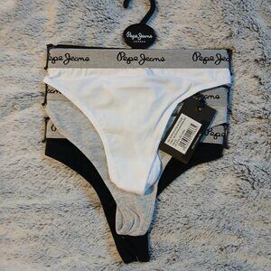 New Pepe Jean's Women's 3 Pack Amy Thong SZ XS NWT